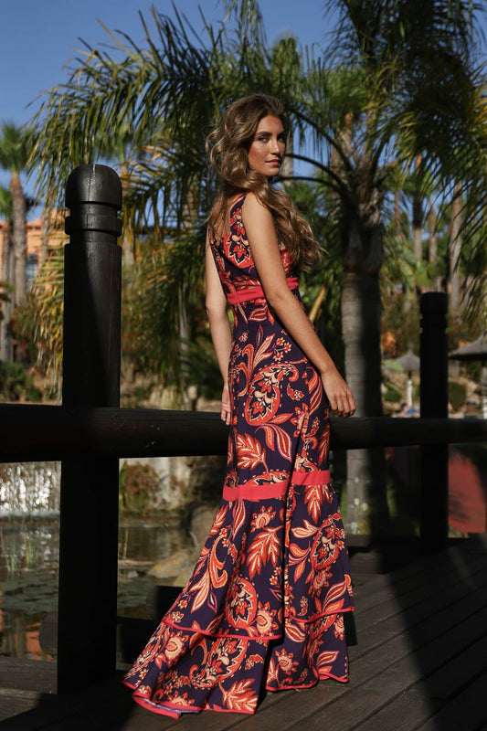 ARANTXA - VESTIDO ESTAMPADO CON VOLANTES