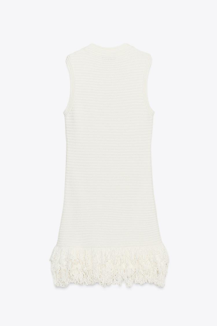 FLOR - VESTIDO CORTO SIN MANGAS FLECOS