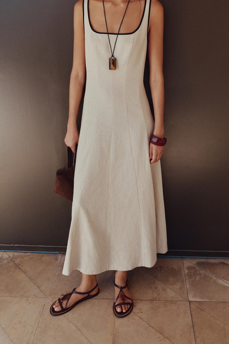 EFRAÍNA - VESTIDO LARGO EVASÉ TIRANTES ANCHOS