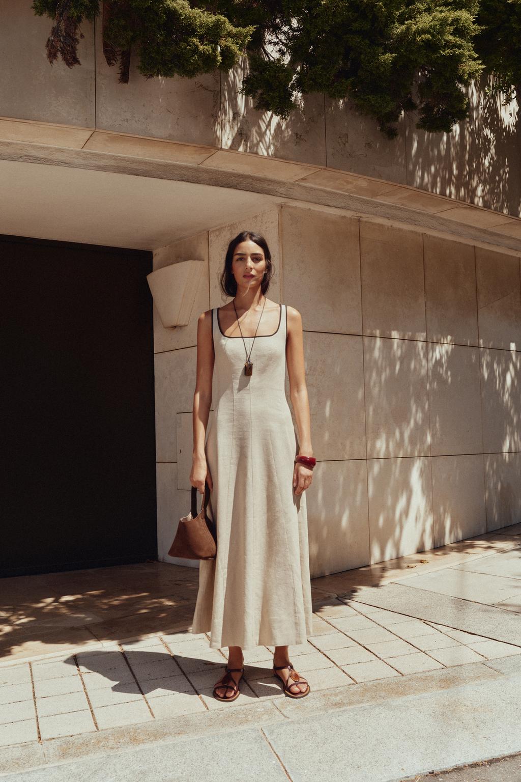 EFRAÍNA - VESTIDO LARGO EVASÉ TIRANTES ANCHOS