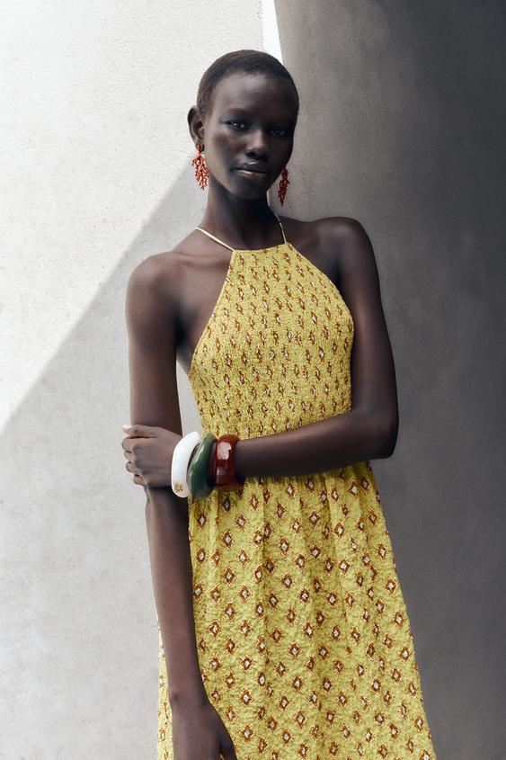 CALISTA - VESTIDO HALTER ESTAMPADO NIDO