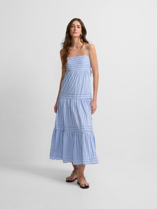 GRACIA - VESTIDO MIDI RAYAS TIRANTES FINOS