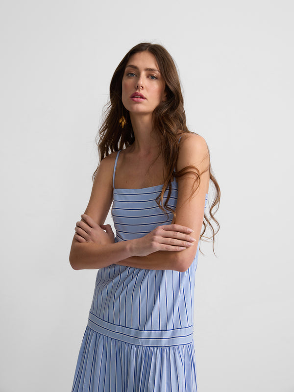 GRACIA - VESTIDO MIDI RAYAS TIRANTES FINOS