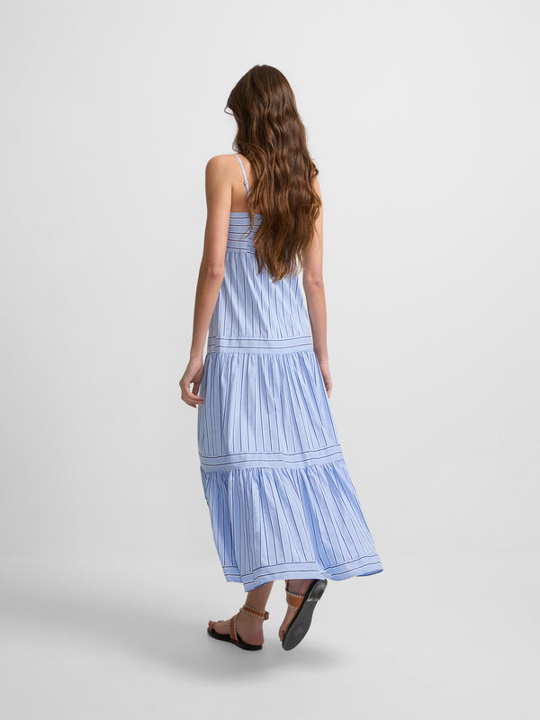 GRACIA - VESTIDO MIDI RAYAS TIRANTES FINOS