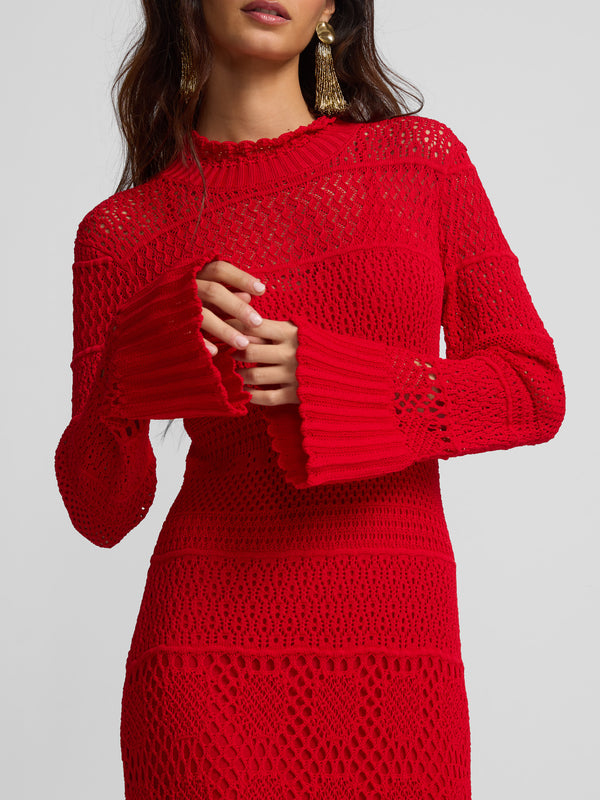 ANTONIA - VESTIDO LARGO CROCHET MANGA LARGA