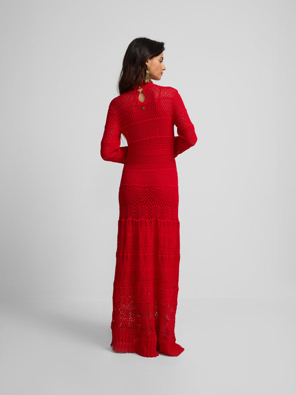 ANTONIA - VESTIDO LARGO CROCHET MANGA LARGA
