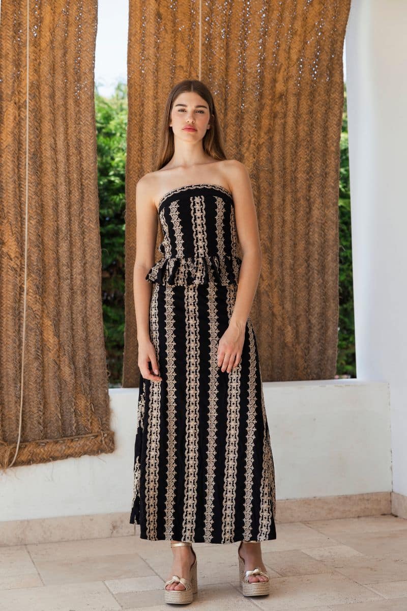 ENGRACIA - CONJUNTO TOP Y FALDA ESTAMPADA
