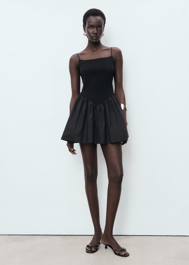 INÉS - VESTIDO MINI NEGRO TIRANTES FINOS