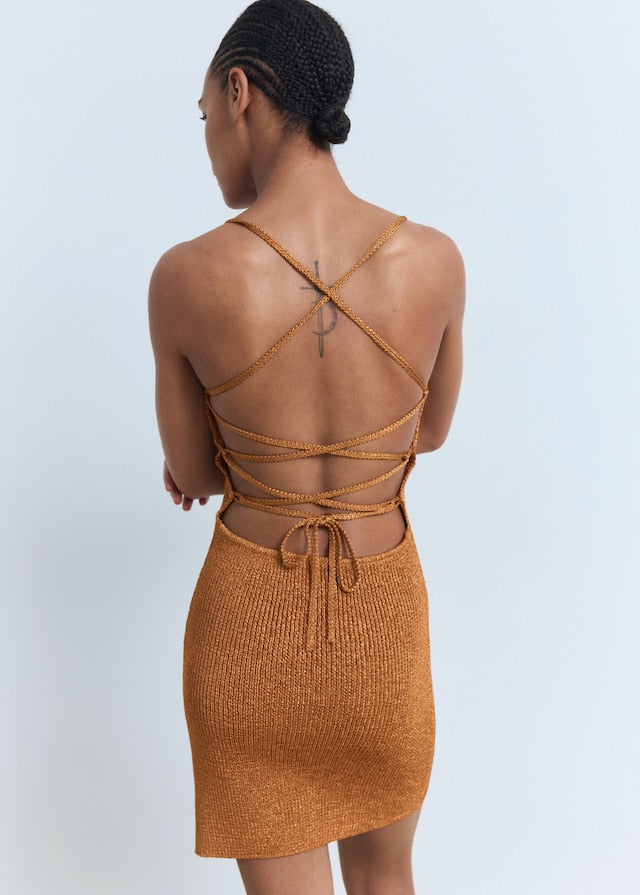 JOSEFINA - VESTIDO CORTO PUNTO LÚREX