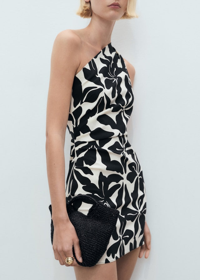 INMA - VESTIDO ASIMÉTRICO ESTAMPADO MINI