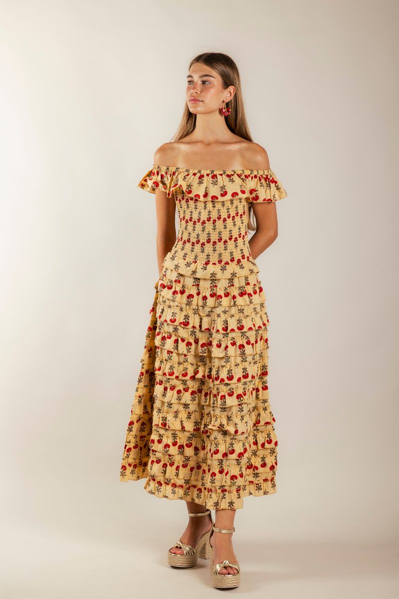 FABIOLA - VESTIDO FRUNCIDO PALABRA HONOR