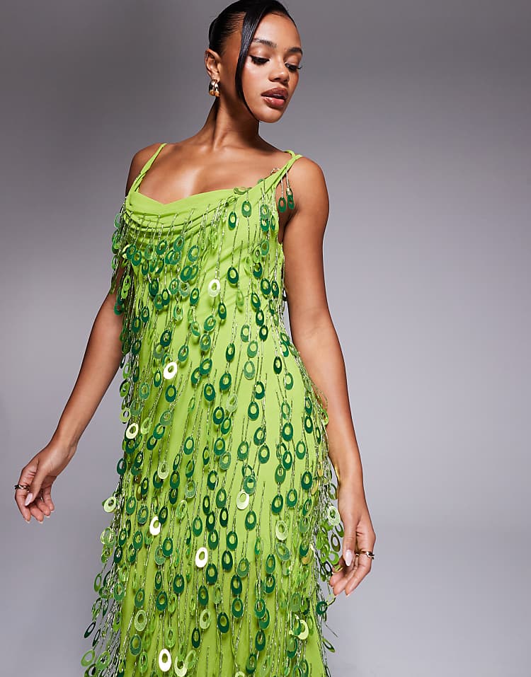 LAURA - VESTIDO LENTEJUELAS CUELLO DESBOCADO