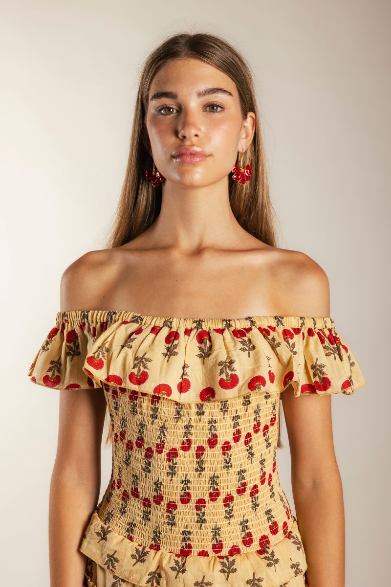 FABIOLA - VESTIDO FRUNCIDO PALABRA HONOR