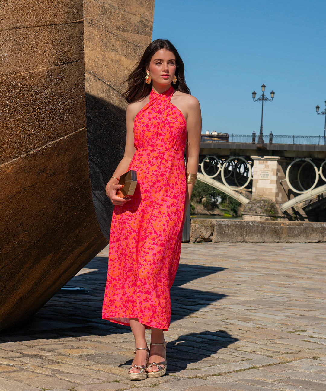 CARINA - VESTIDO HALTER ESTAMPADO FLORAL