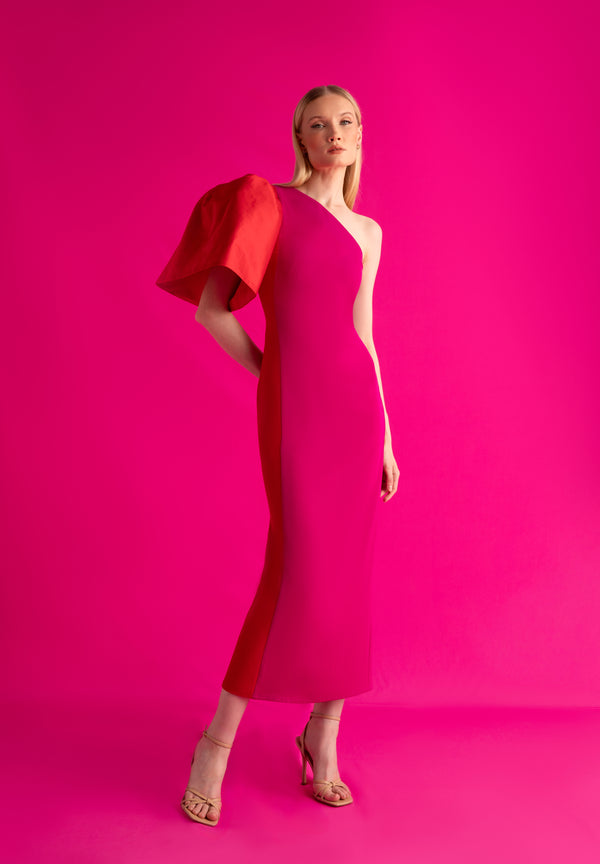 JENNIFER - VESTIDO ASIMÉTRICO BICOLOR