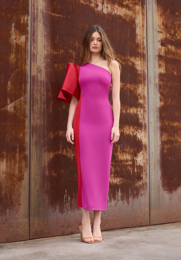 JENNIFER - VESTIDO ASIMÉTRICO BICOLOR