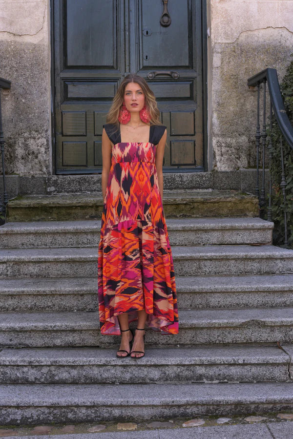 BEGOÑA -  VESTIDO LARGO ESTAMPADO