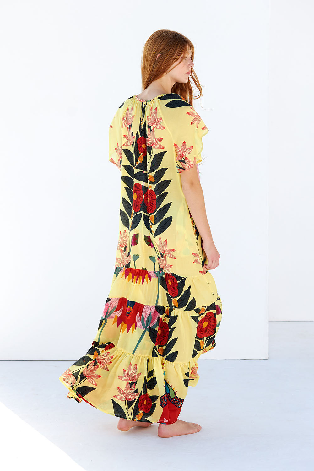 HAZEL - VESTIDO ESTAMPADO FALDA VOLANTES