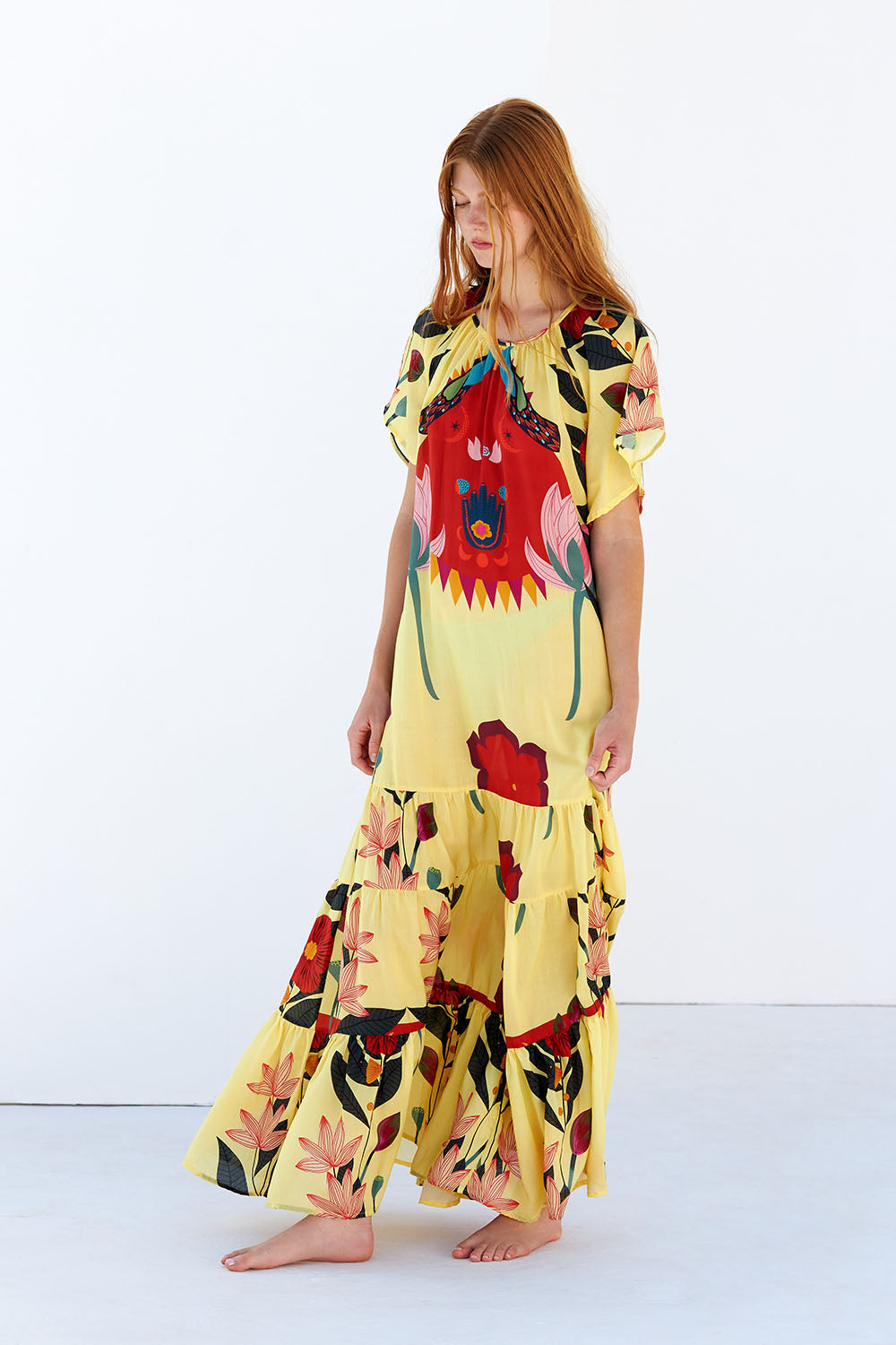 HAZEL - VESTIDO ESTAMPADO FALDA VOLANTES