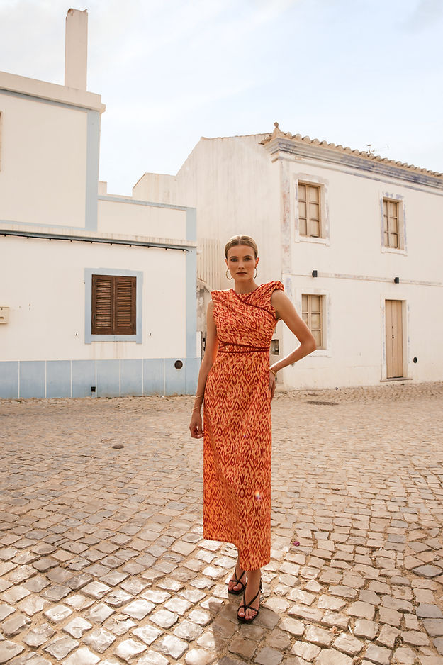 CONCHA - VESTIDO LARGO ESTAMPADO