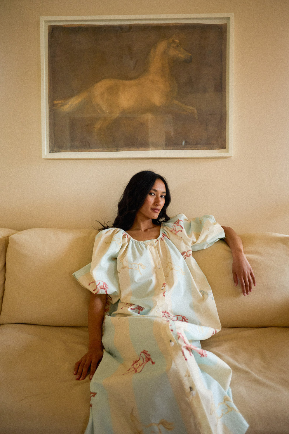 AIDA - VESTIDO CAMISERO ESTAMPADO CABALLOS