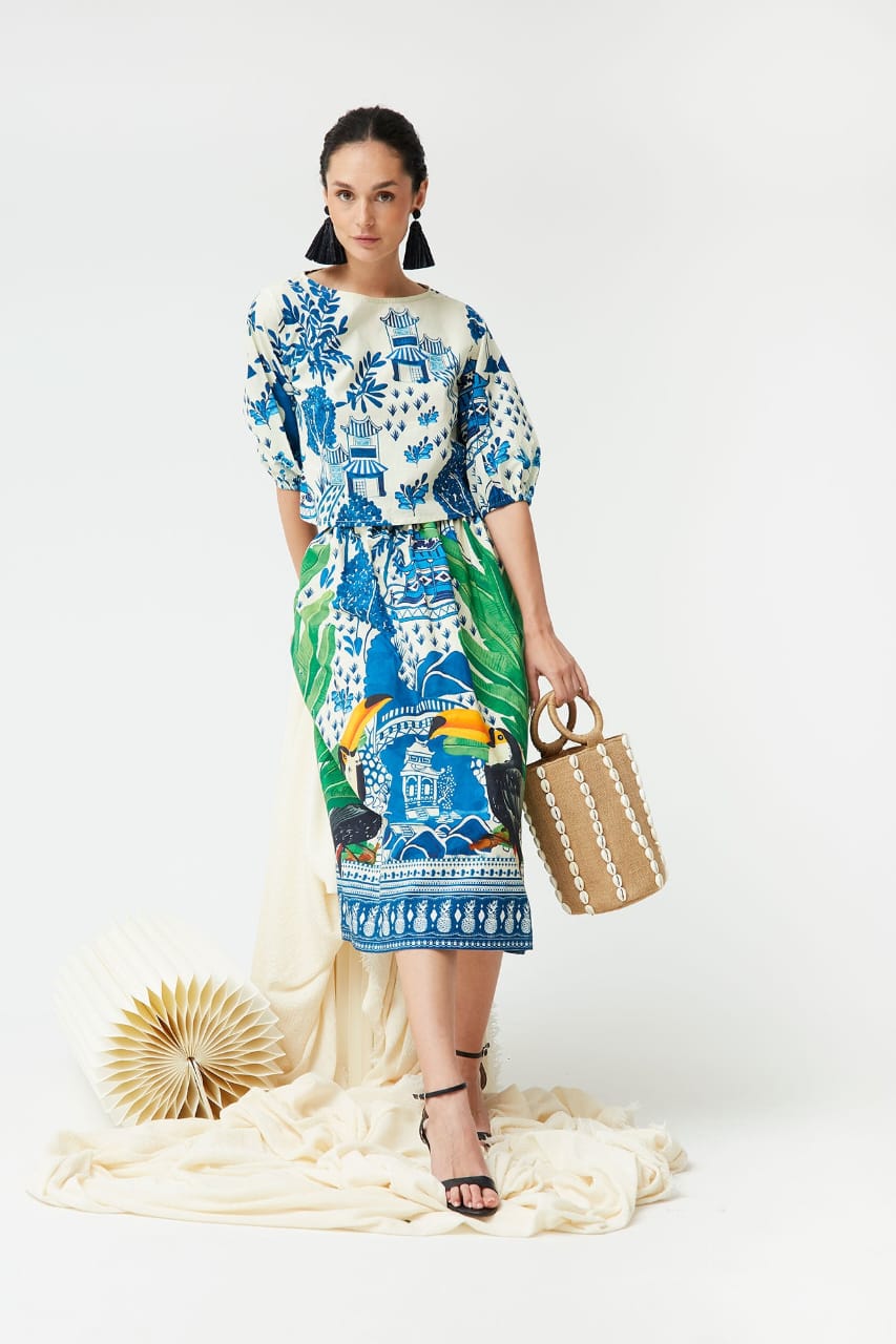 EVELIA - CONJUTO BLUSA Y FALDA