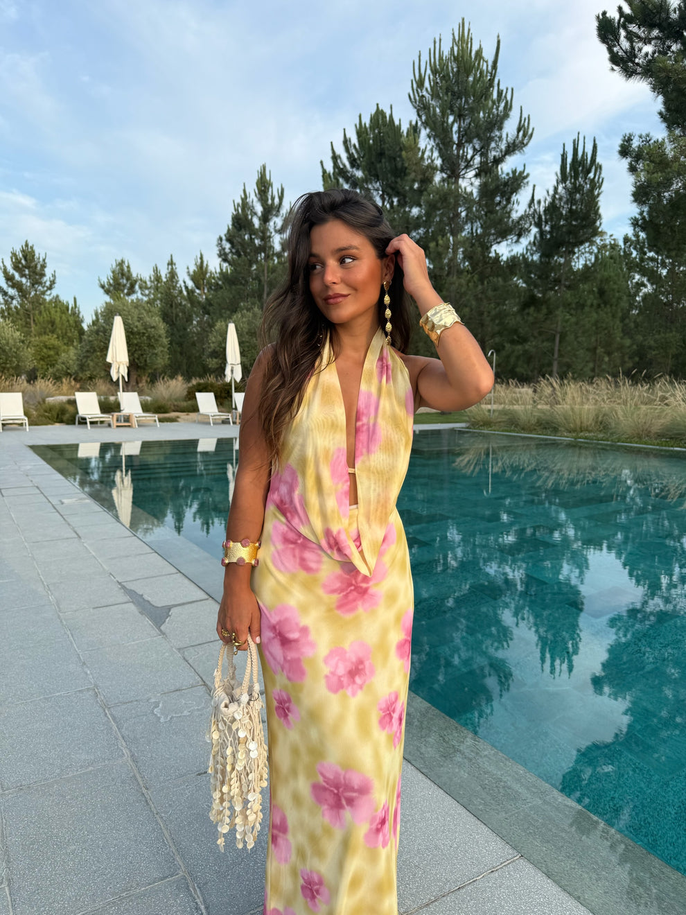 CELESTE - VESTIDO ESCOTE HALTER ESTAMPADO
