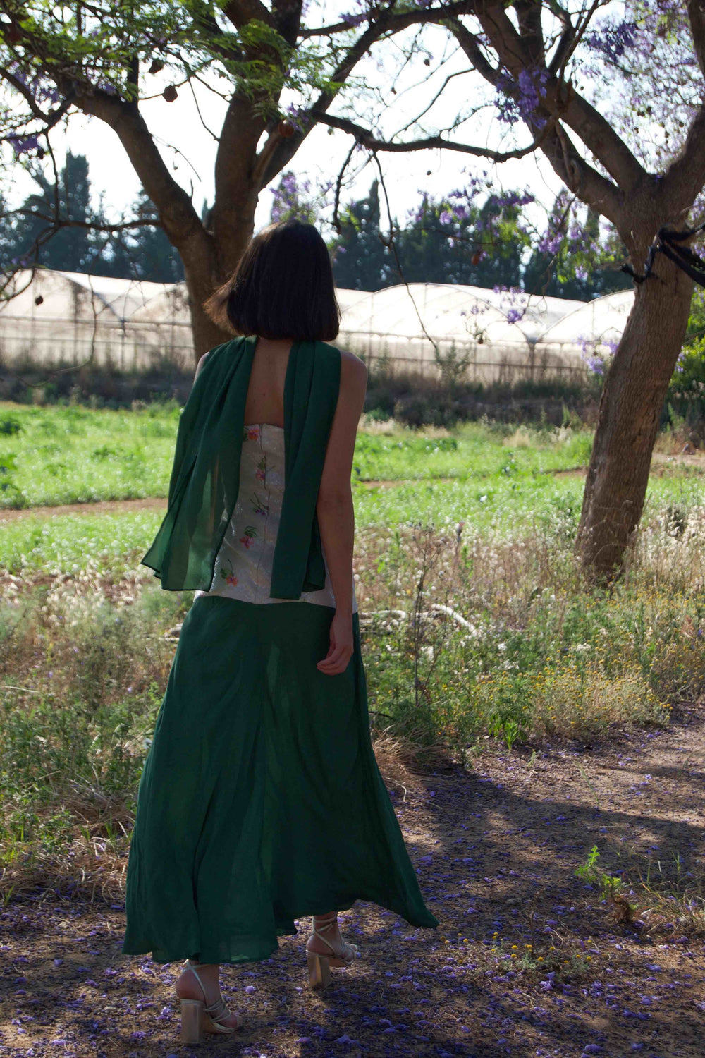 EMILIA - VESTIDO LARGO HALTER BICOLOR