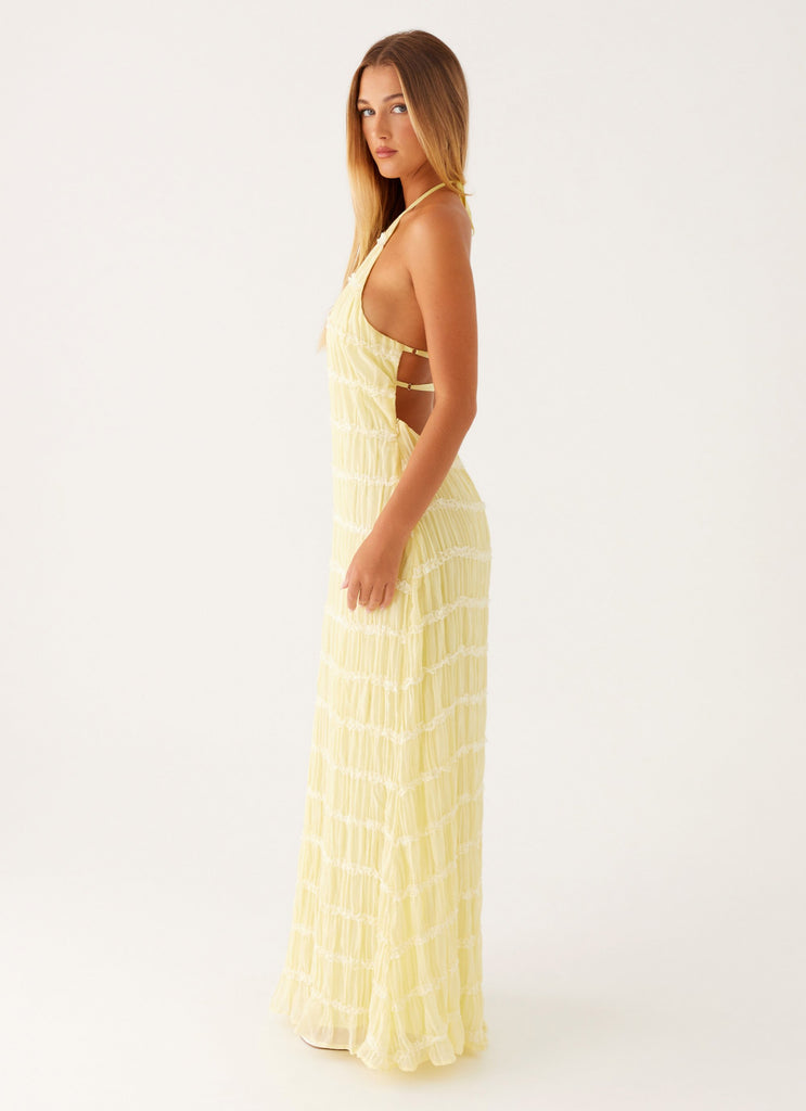 MARY - VESTIDO HALTER TEXTURIZADO LARGO