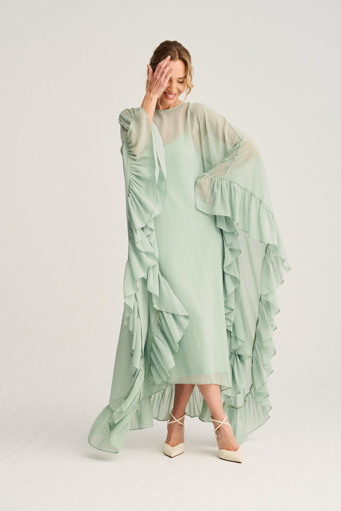 LOURDES - VESTIDO TÚNICA VOLANTES SLIP