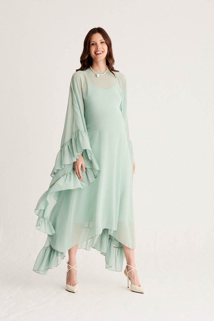 LOURDES - VESTIDO TÚNICA VOLANTES SLIP