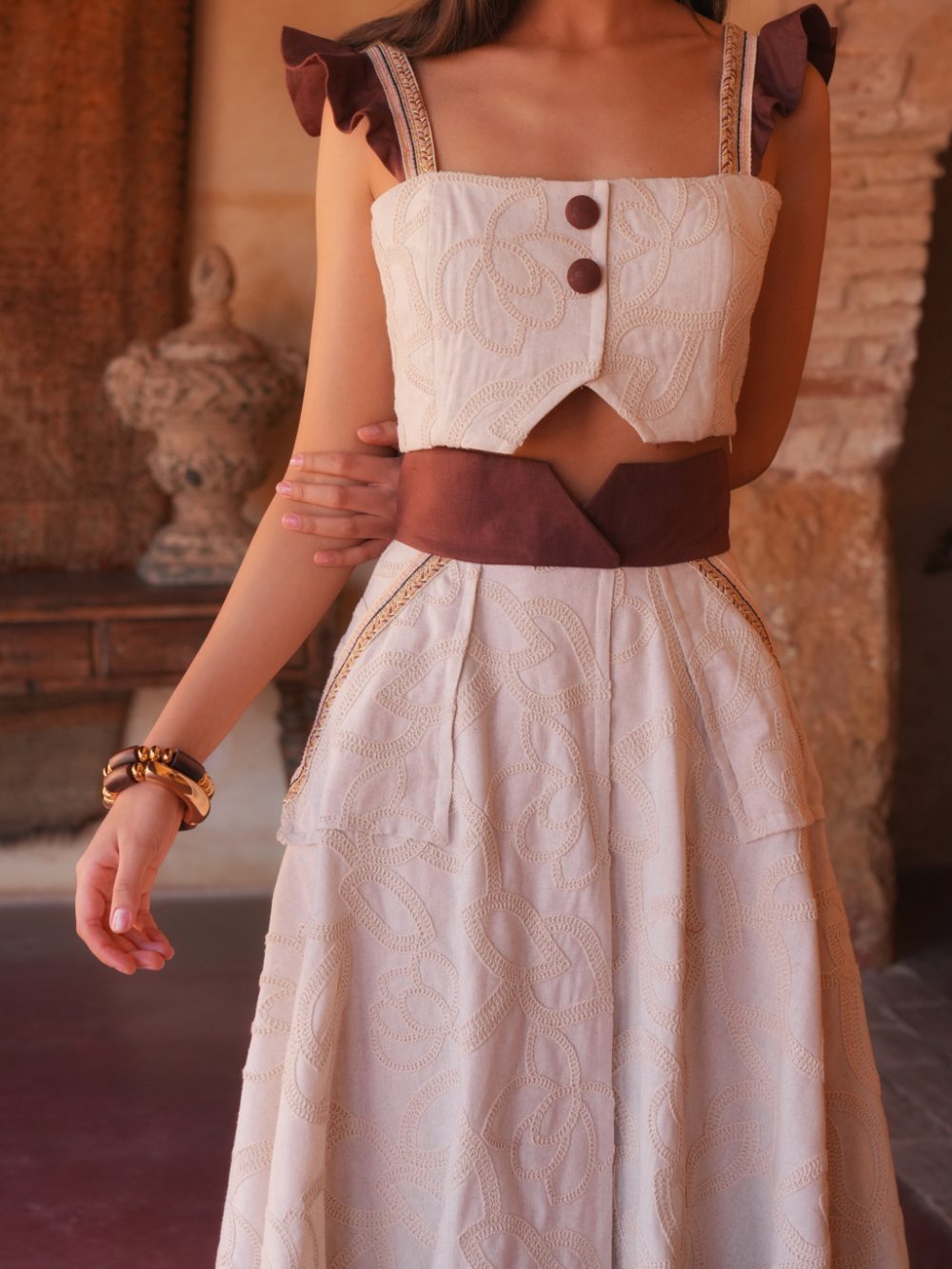 REMEDIOS - CONJUNTO TOP Y FALDA