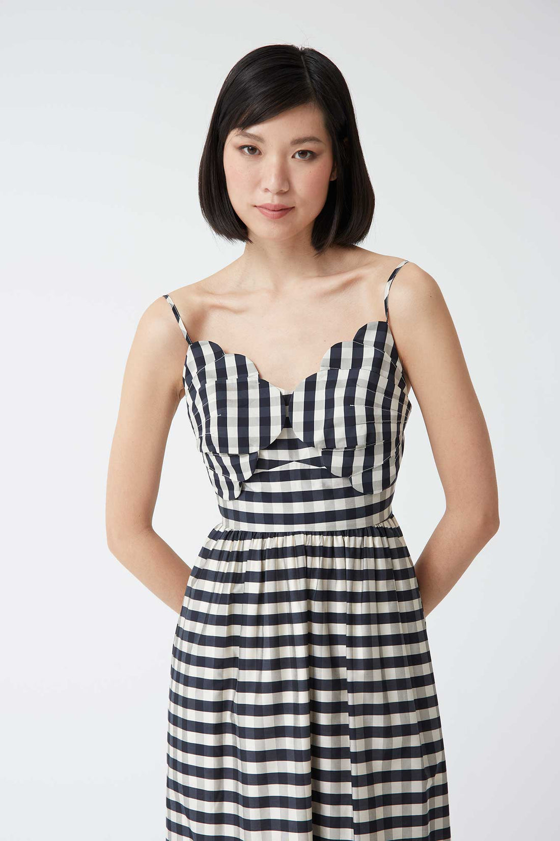 SONSOLES - VESTIDO MIDI CUADROS TIRANTES