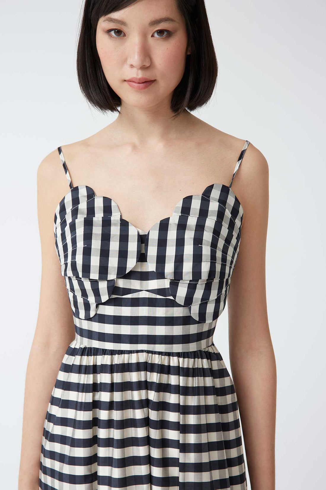 SONSOLES - VESTIDO MIDI CUADROS TIRANTES