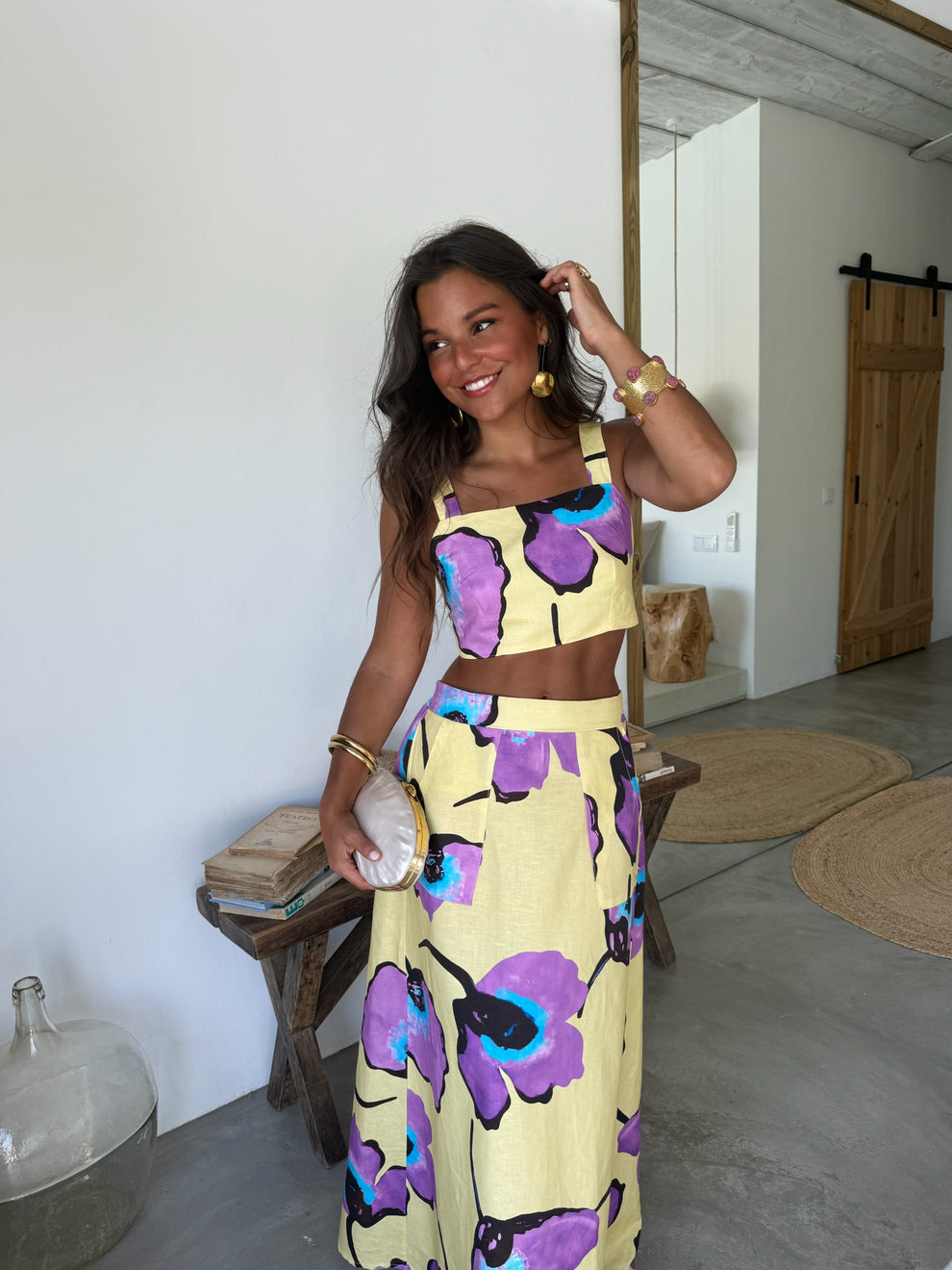 DULCE - CONJUNTO TOP Y FALDA LARGA