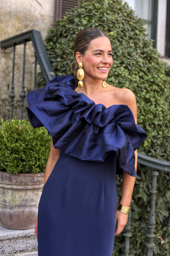 ANITA - VESTIDO AJUSTADO CON VOLANTE ASIMÉTRICO