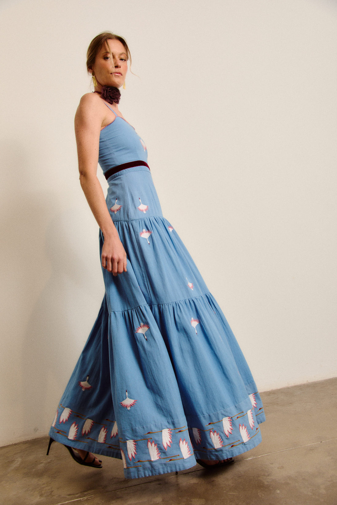 MELODY - VESTIDO BORDADO TIRANTES ANCHOS