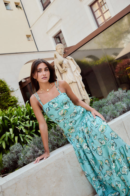 ENYA - VESTIDO FLORAL TIRANTES FINOS