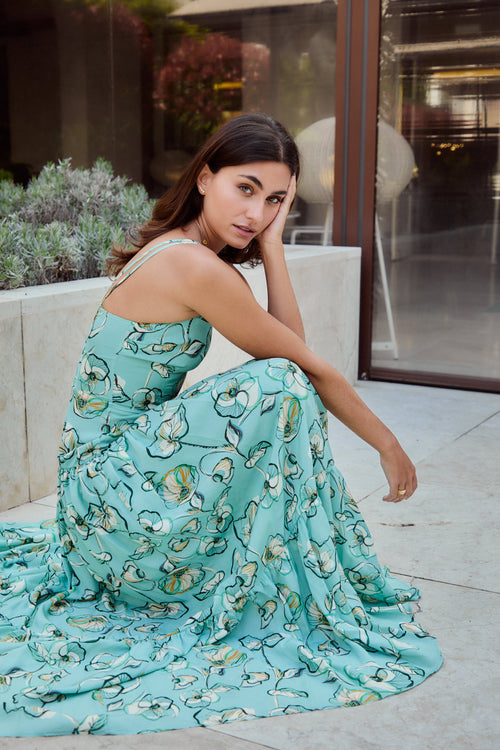 ENYA - VESTIDO FLORAL TIRANTES FINOS
