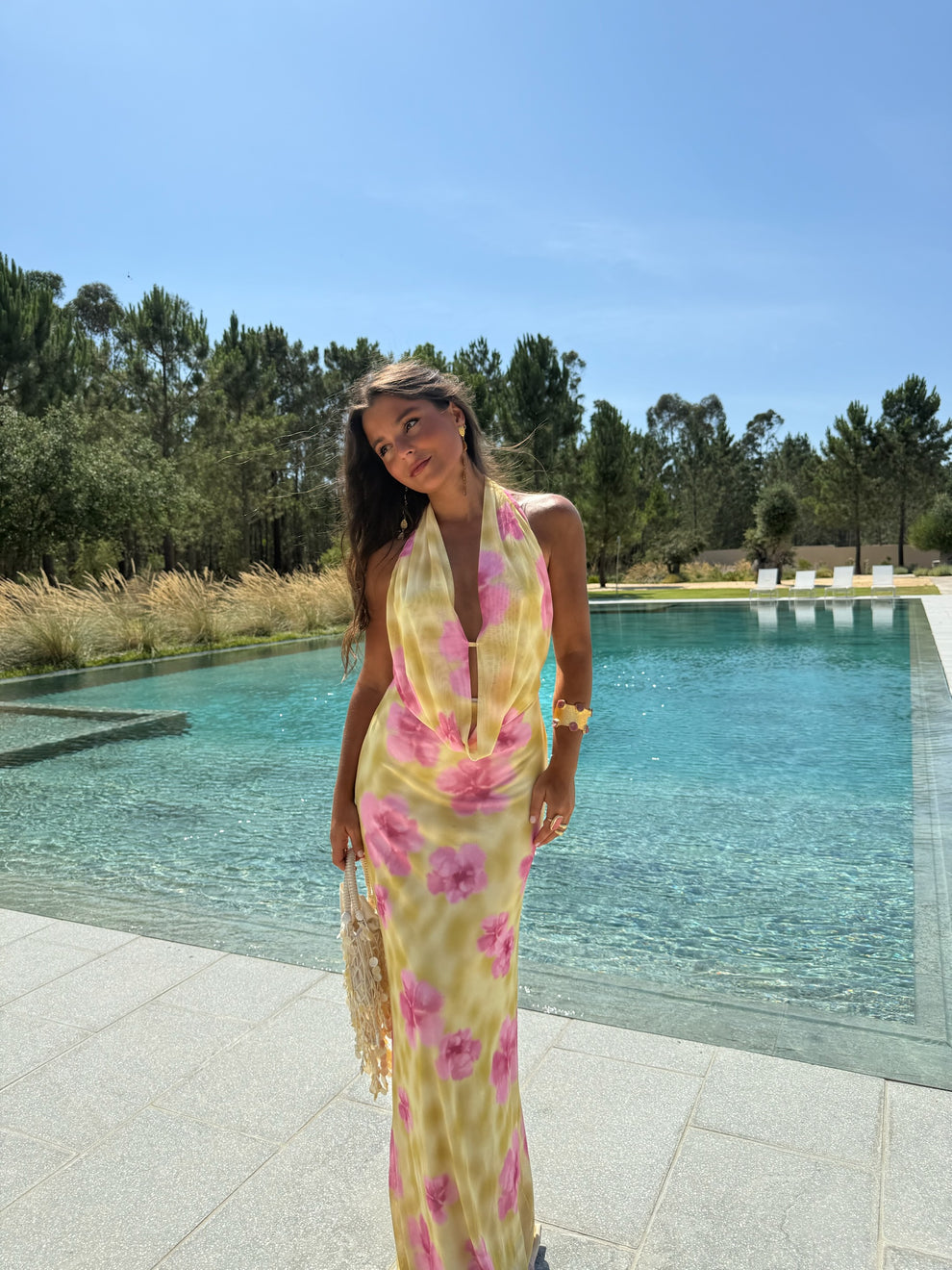 CELESTE - VESTIDO ESCOTE HALTER ESTAMPADO