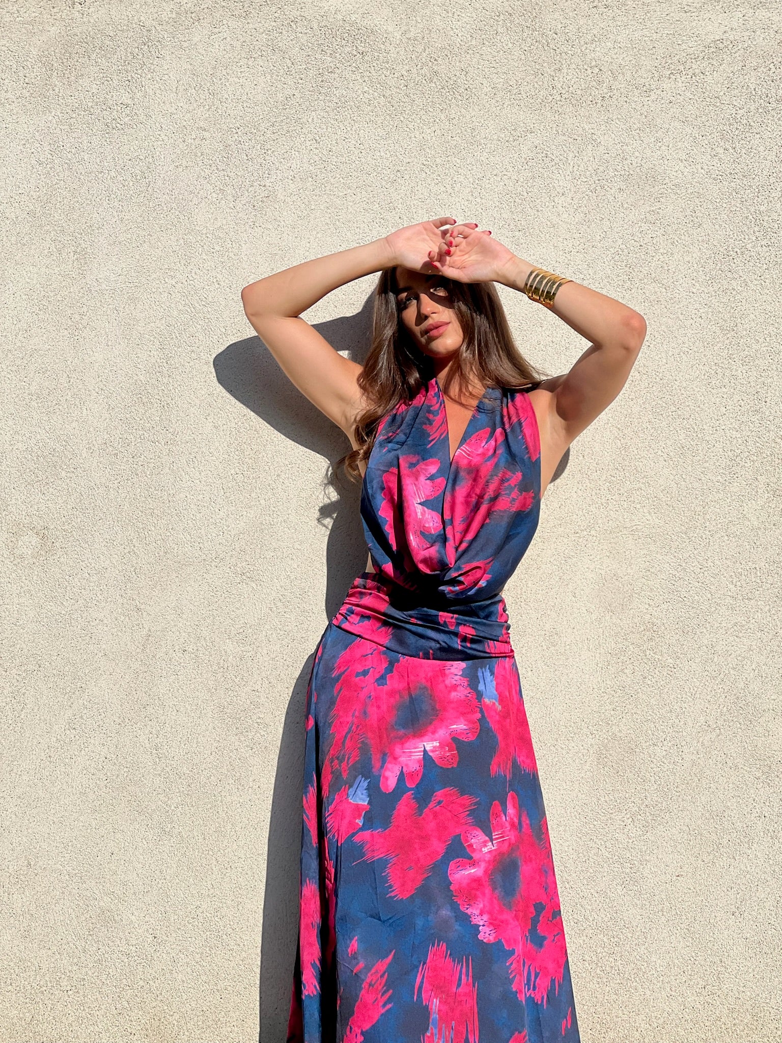 YOLANDA - VESTIDO HALTER ESTAMPADO FLORAL