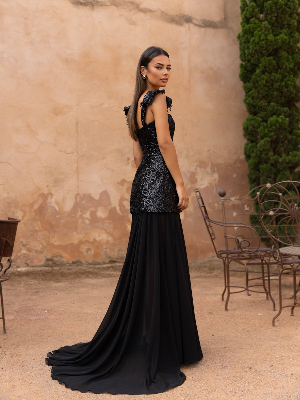 JIMENA - VESTIDO LARGO CON LAZO HOMBROS