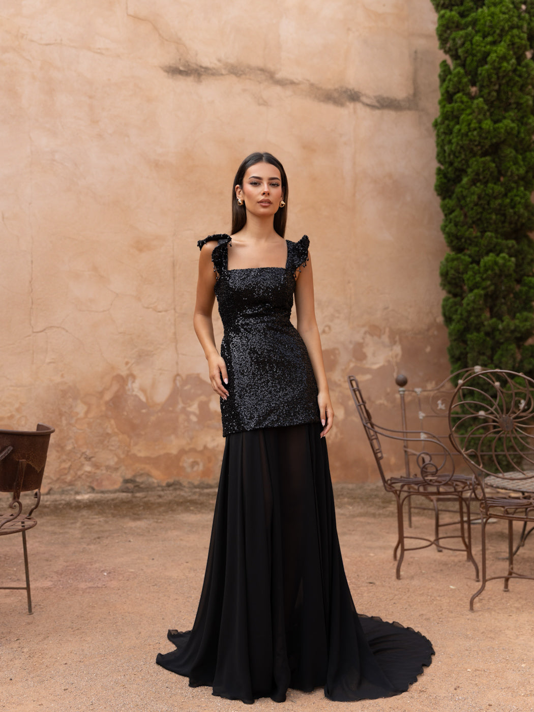 JIMENA - VESTIDO LARGO CON LAZO HOMBROS