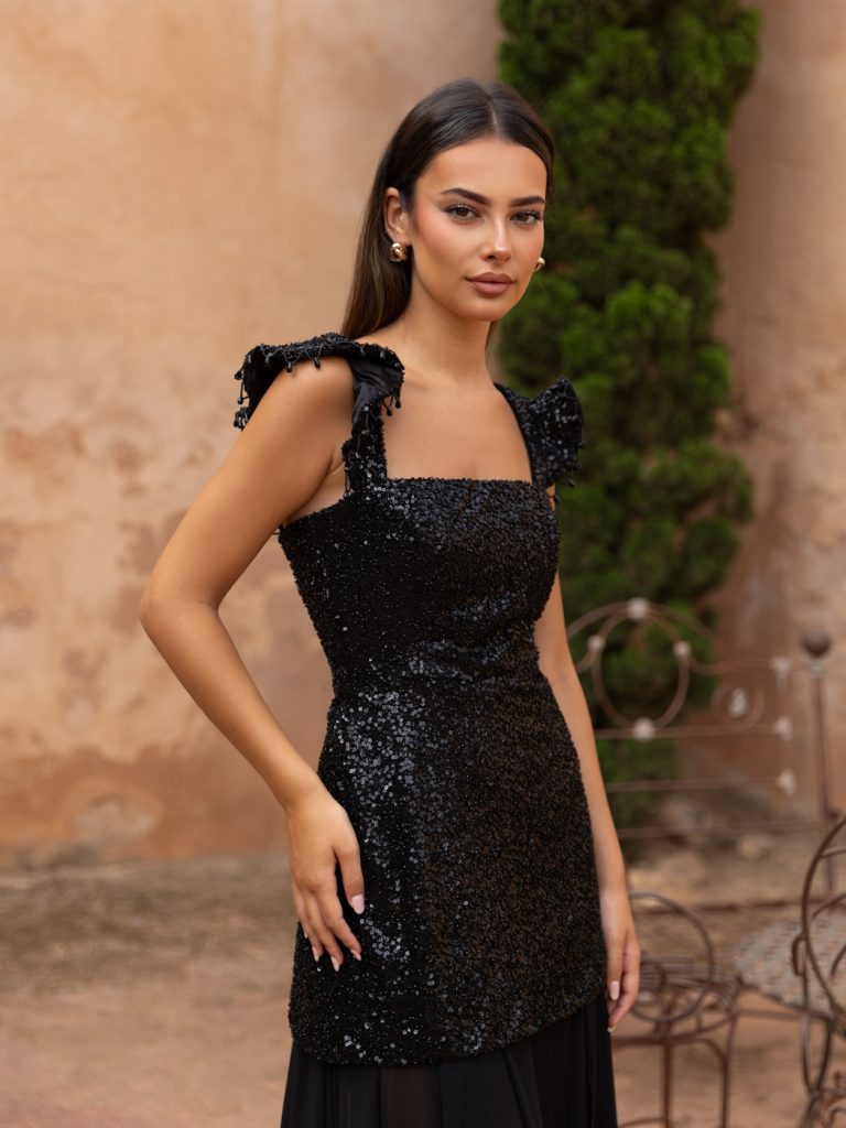 JIMENA - VESTIDO LARGO CON LAZO HOMBROS