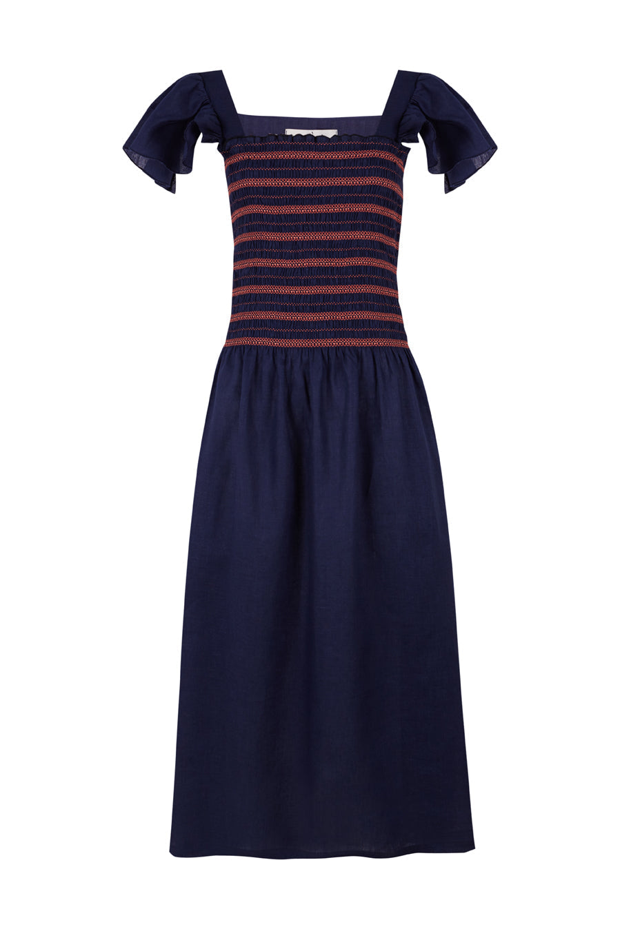 BRENDA - VESTIDO MIDI CON FRUNCIDO ELÁSTICO