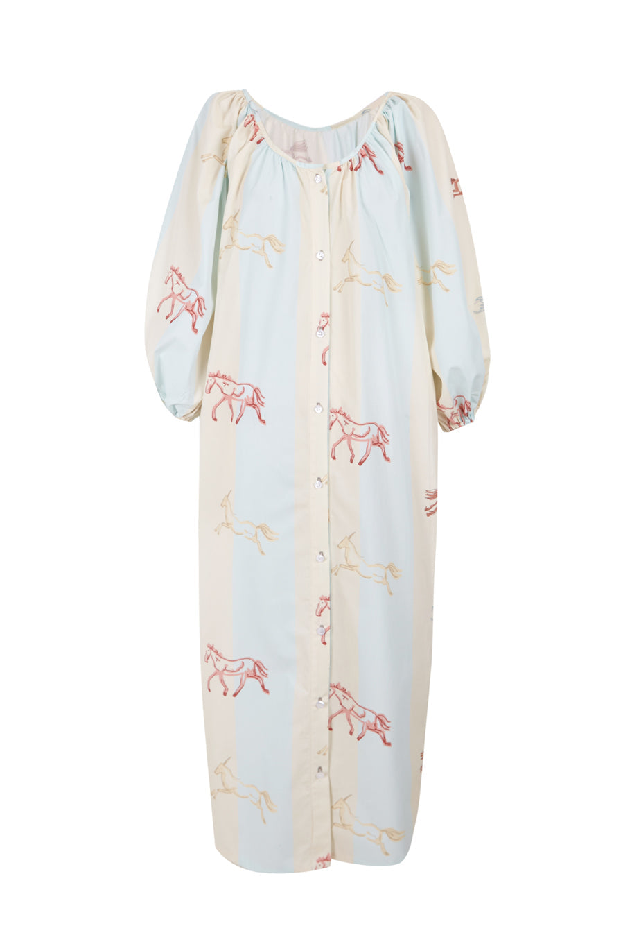 AIDA - VESTIDO CAMISERO ESTAMPADO CABALLOS