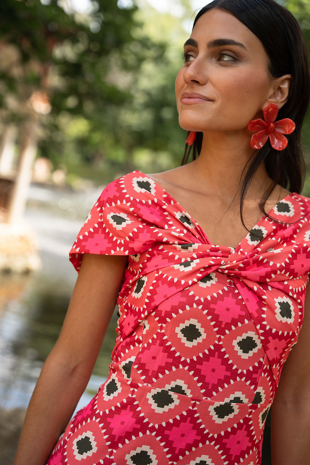 SABINA - VESTIDO MIDI GEOMÉTRICO