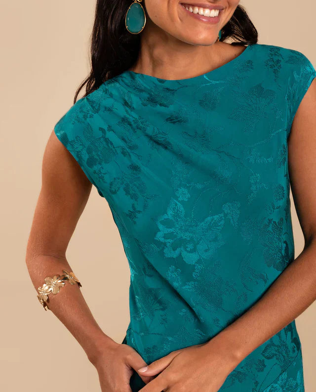ANGY - VESTIDO LARGO DE JACQUARD SATINADO