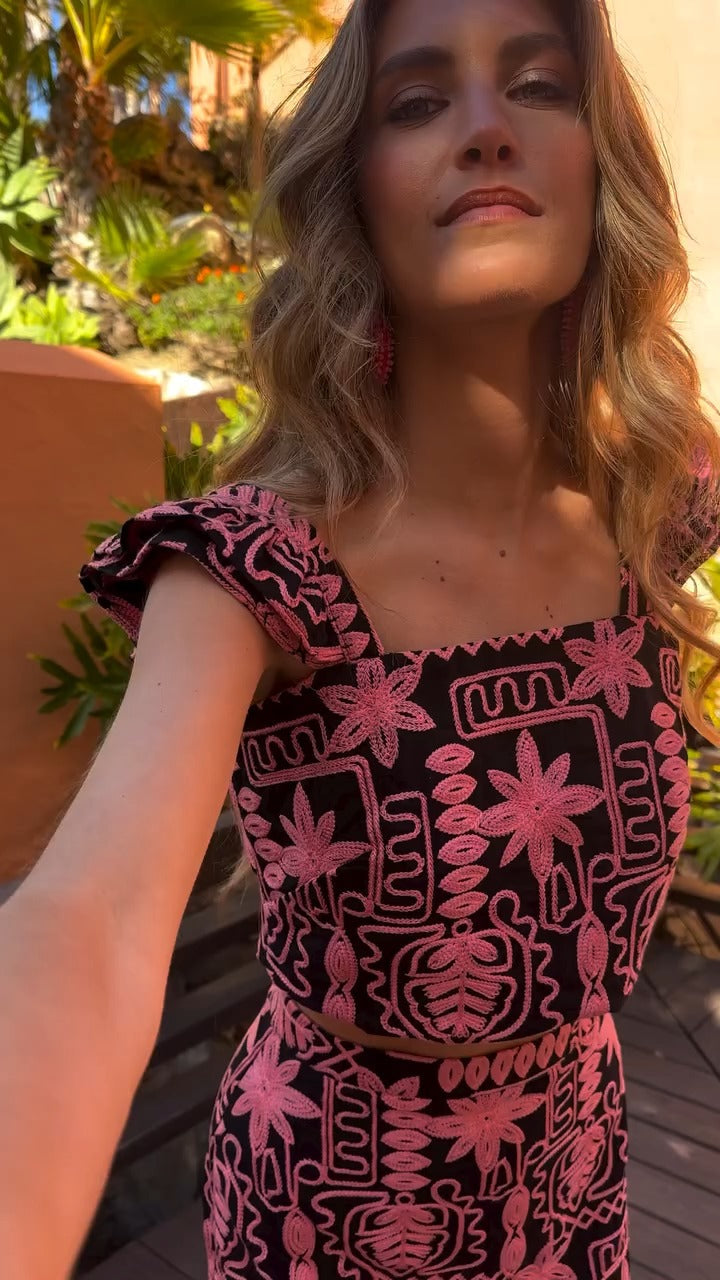 ANABEL - CONJUNTO TOP Y FALDA