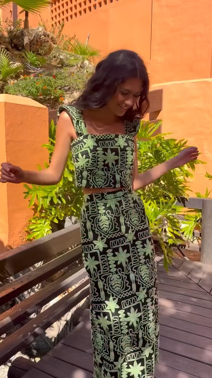 ANABEL - CONJUNTO TOP Y FALDA